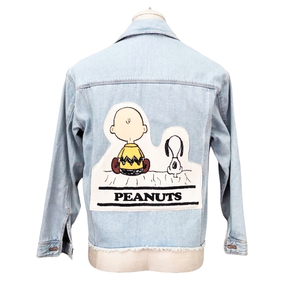 RARE Zara x Snoopy Peanuts Collab denim Jean jacket size 13-14 164 CM Girls